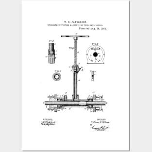 Machine for Telegraph Cables Vintage Retro Patent Hand Drawing Funny Novelty Gift Posters and Art